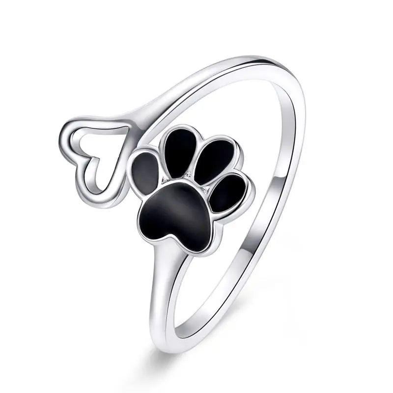 925 Sterling Silver Shih Tzu Dog Adjustable Ring