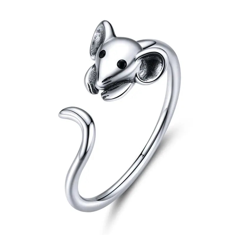 925 Sterling Silver Shih Tzu Dog Adjustable Ring