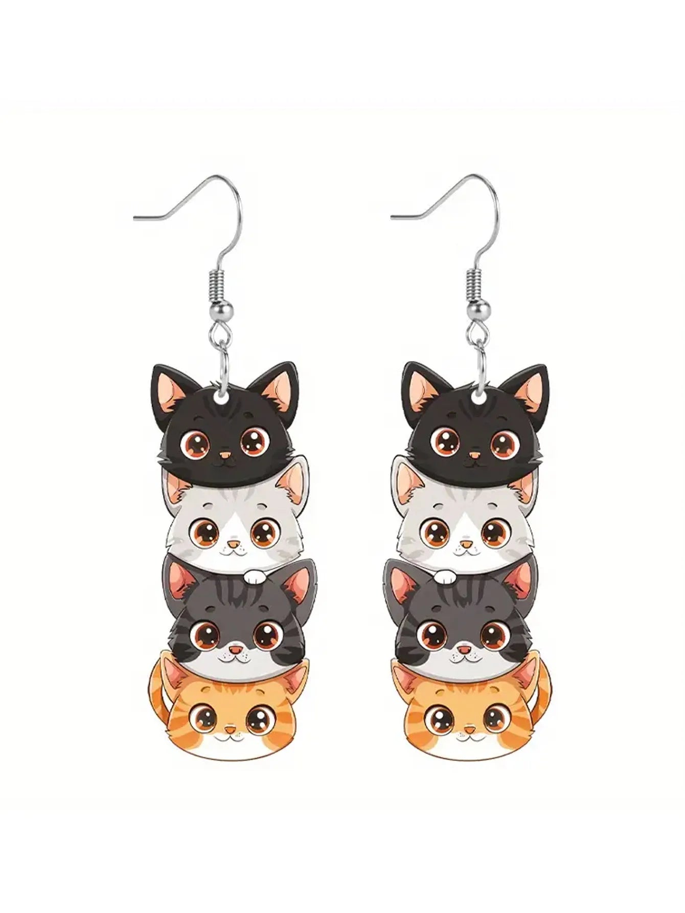 Cute Cartoon Cat Acrylic Earrings