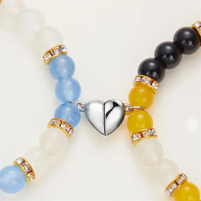 Magnetic Cat Pendant Matching Bracelets