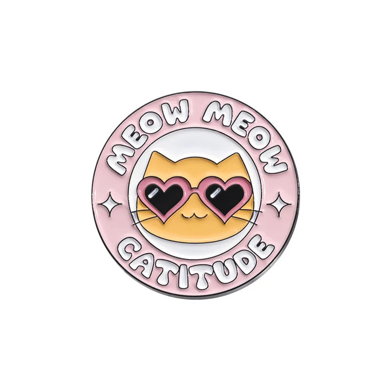 Jar Anti-Depressants Cat Badge Enamel Pin Brooch