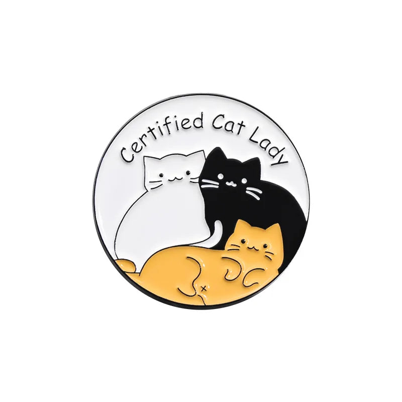 Jar Anti-Depressants Cat Badge Enamel Pin Brooch