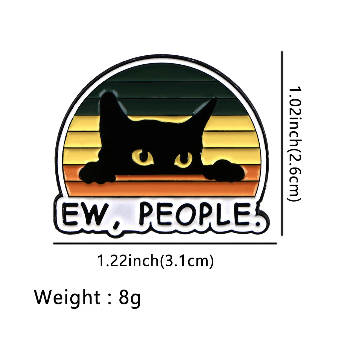 Funny Black Cat Enamel Pin Brooch