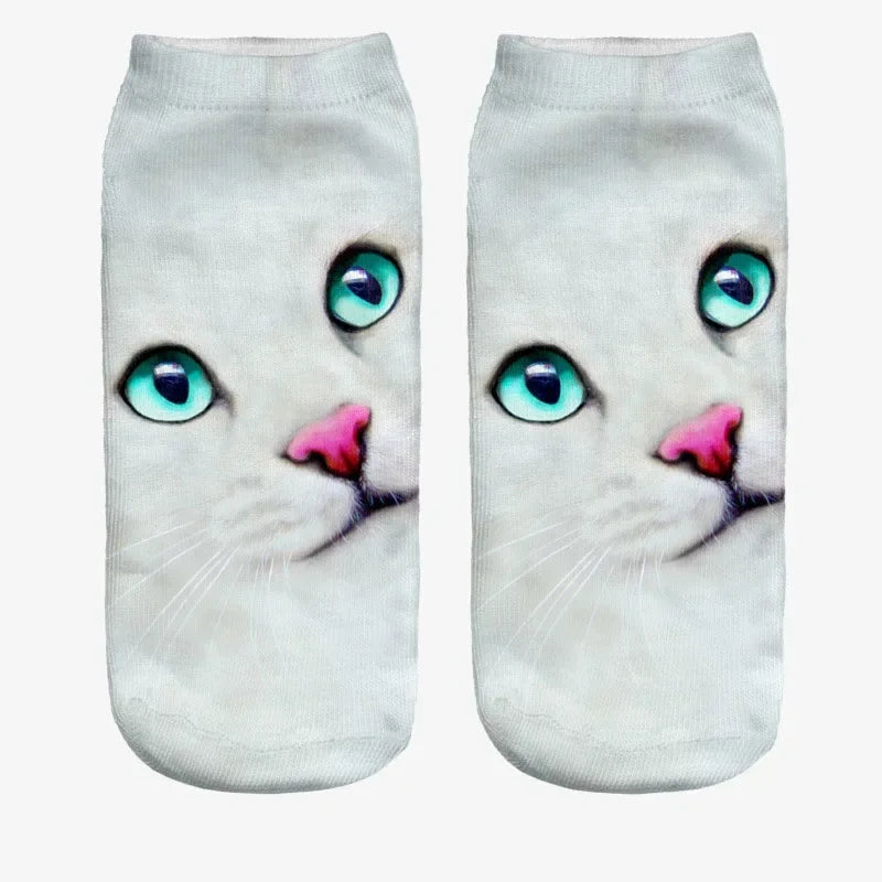 3D Print Cartoon Cat Ankle Socks