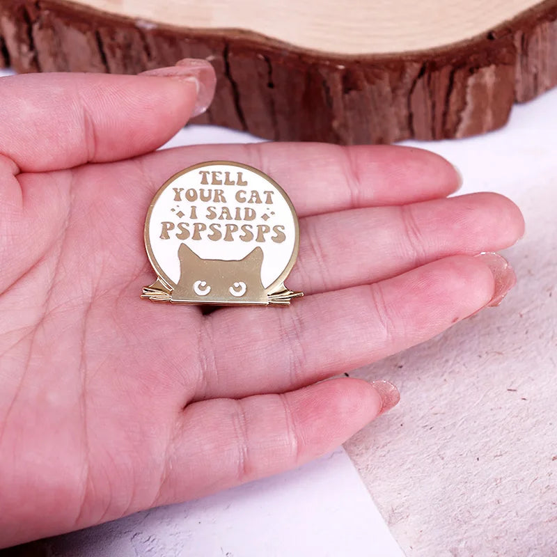 Funny Cat Enamel Pin
