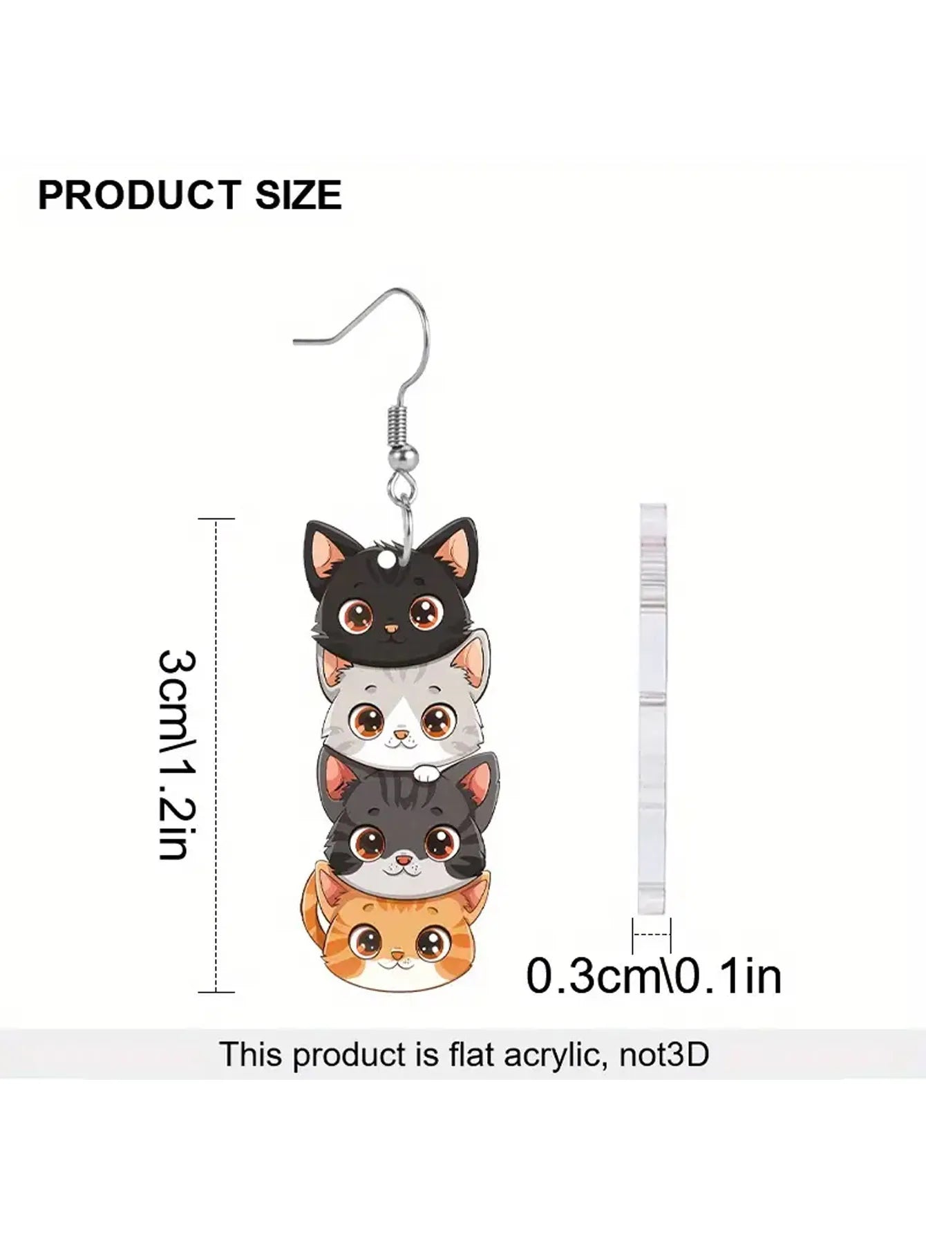 Cute Cartoon Cat Acrylic Earrings