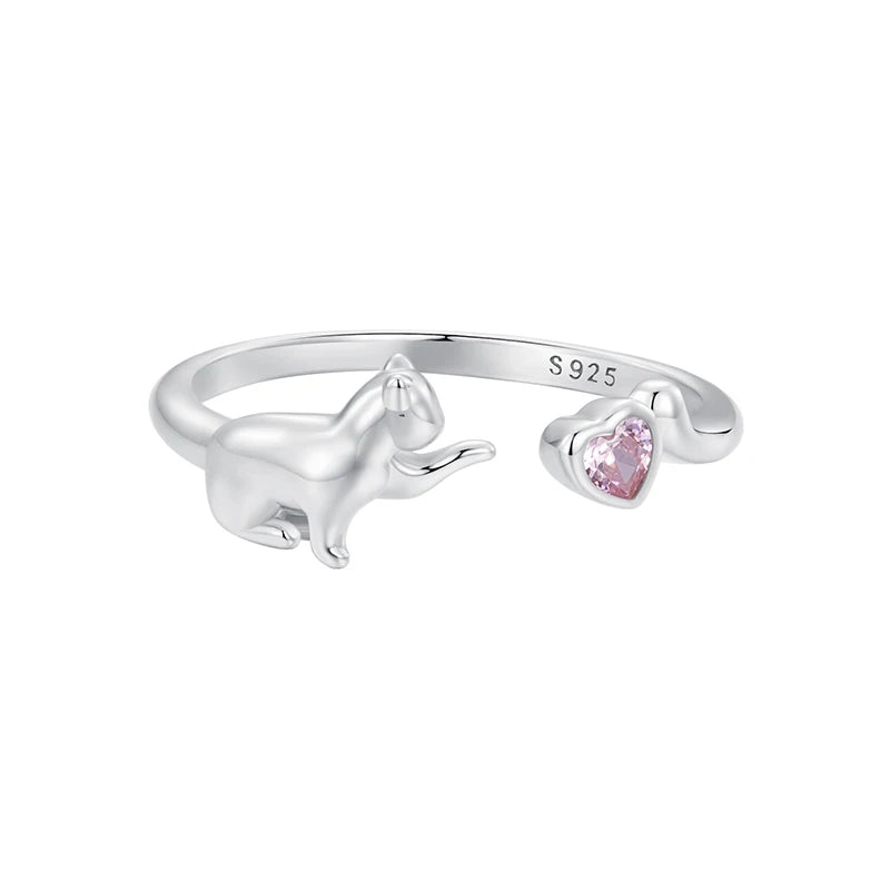925 Sterling Silver Shih Tzu Dog Adjustable Ring