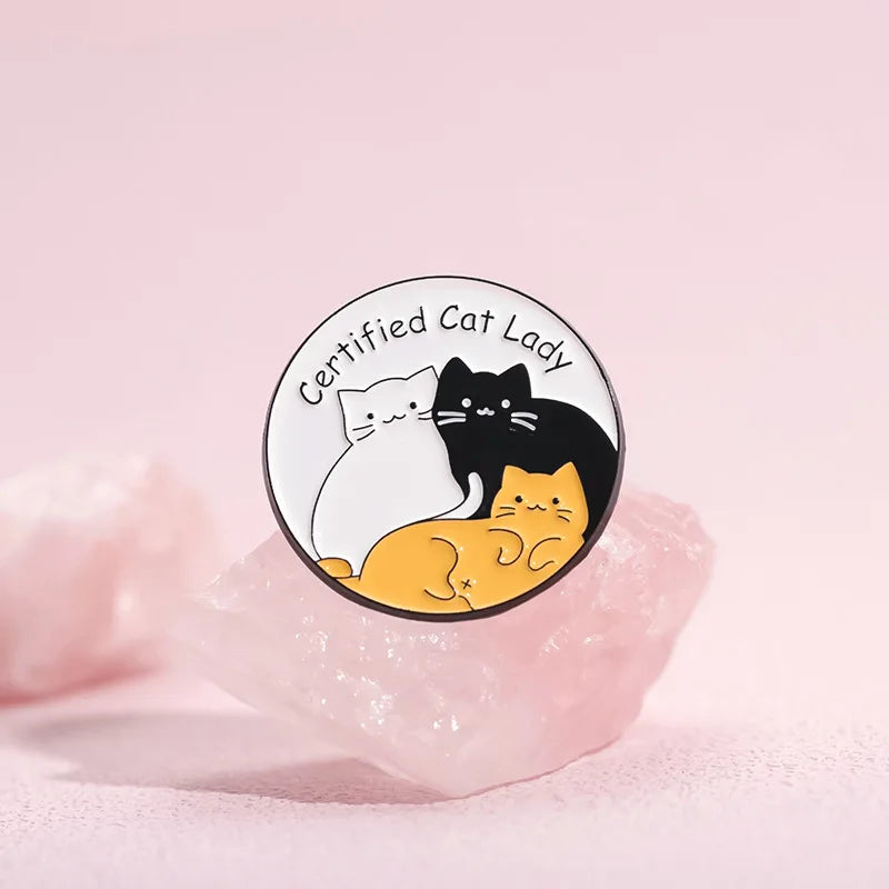 Jar Anti-Depressants Cat Badge Enamel Pin Brooch