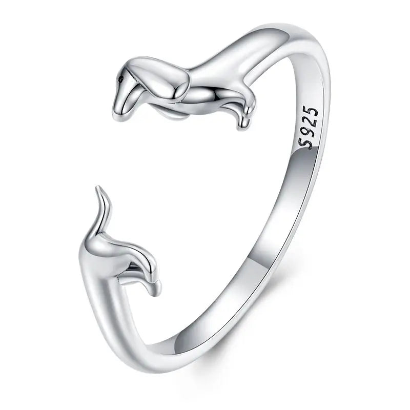 925 Sterling Silver Shih Tzu Dog Adjustable Ring