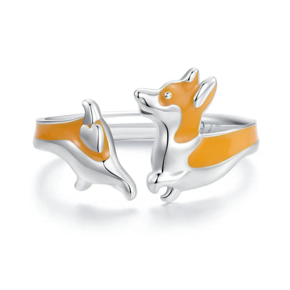 925 Sterling Silver Shih Tzu Dog Adjustable Ring