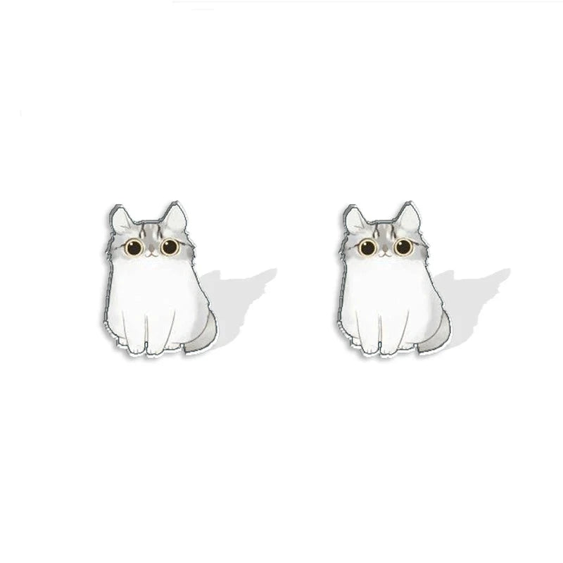 Funny Cute Kitten Stud Earrings