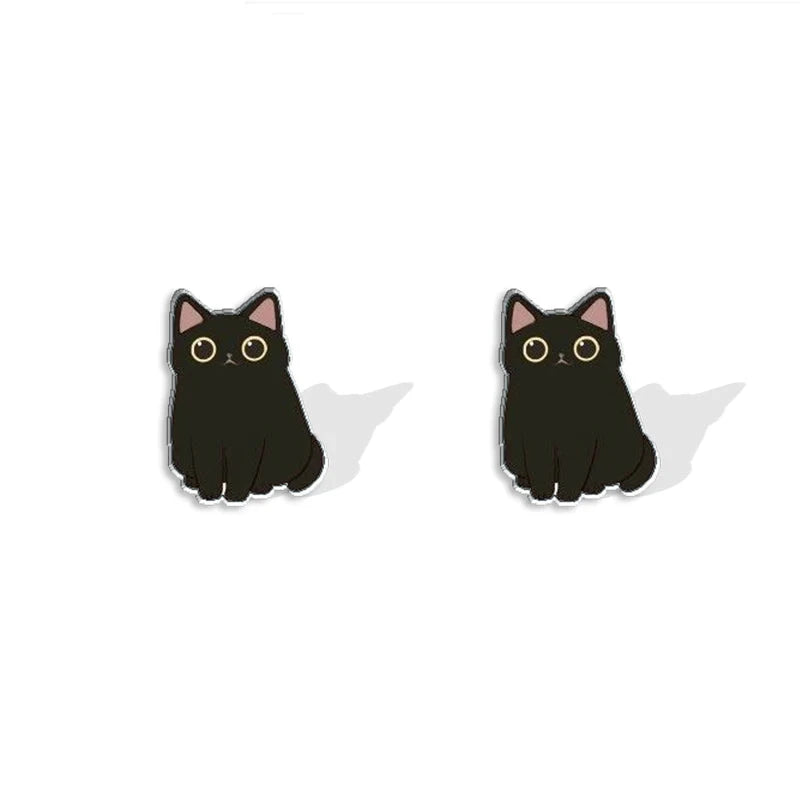 Funny Cute Kitten Stud Earrings