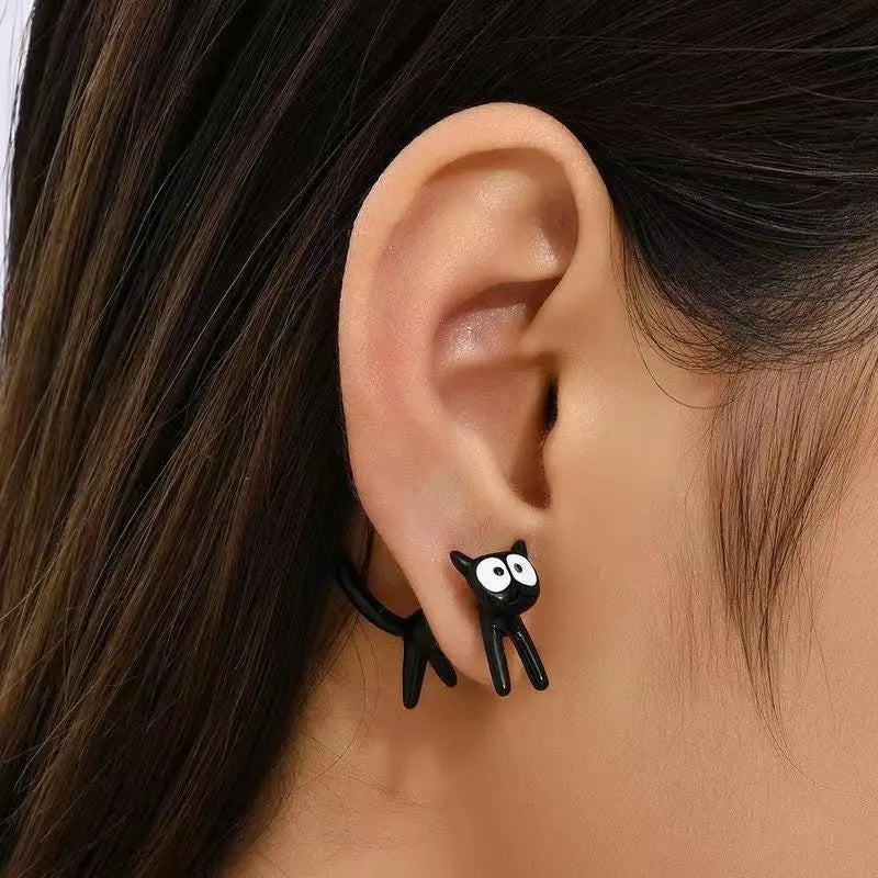 Cute Kitten Creative Simple Zinc Alloy Earrings