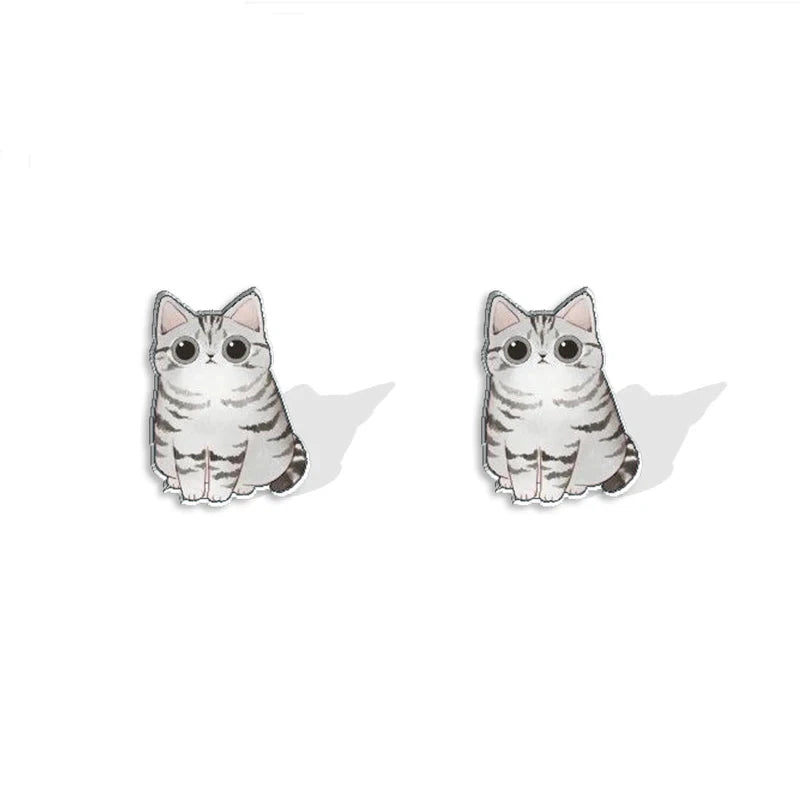 Funny Cute Kitten Stud Earrings