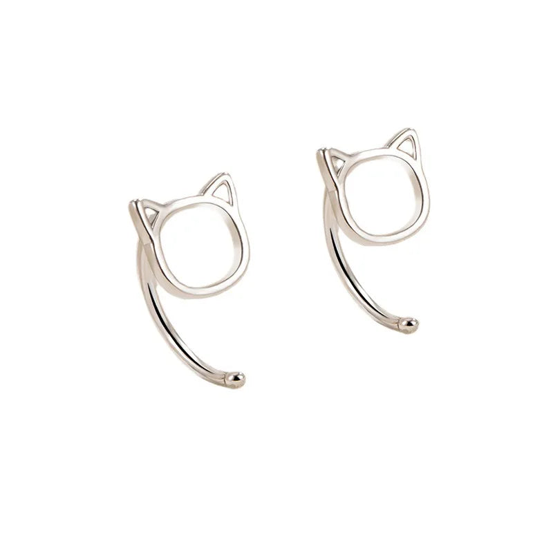 Hollow Cute Cat Stud Earrings