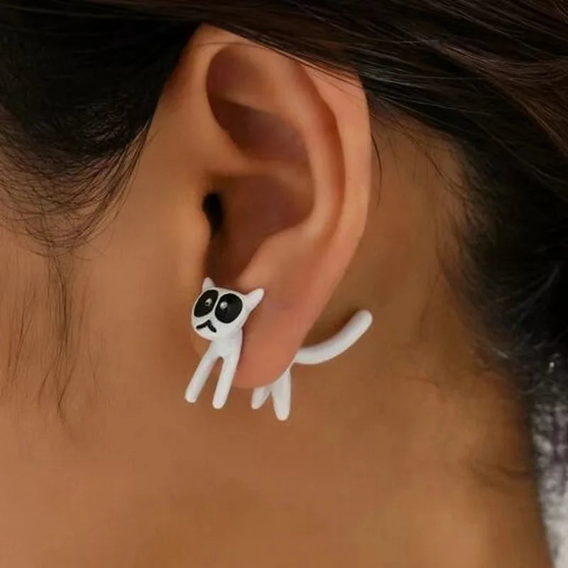 Cute Kitten Creative Simple Zinc Alloy Earrings