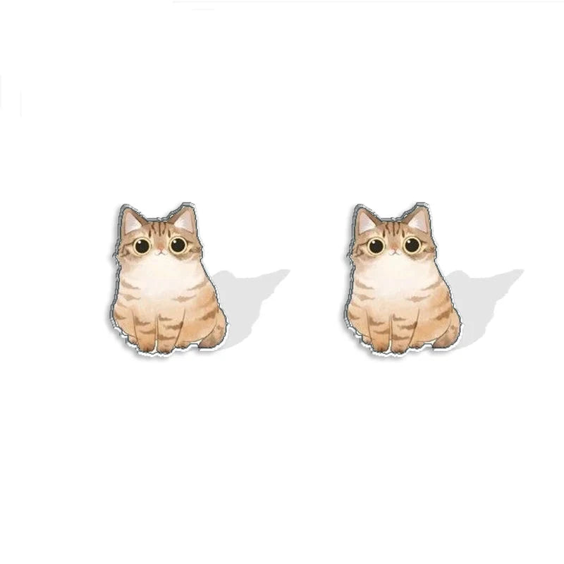 Funny Cute Kitten Stud Earrings