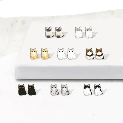 Funny Cute Kitten Stud Earrings