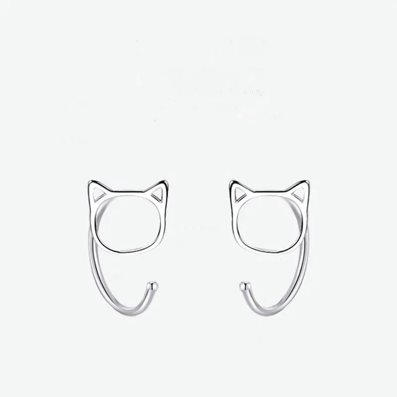 Hollow Cute Cat Stud Earrings