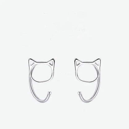 Hollow Cute Cat Stud Earrings