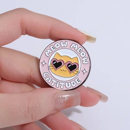 Jar Anti-Depressants Cat Badge Enamel Pin Brooch