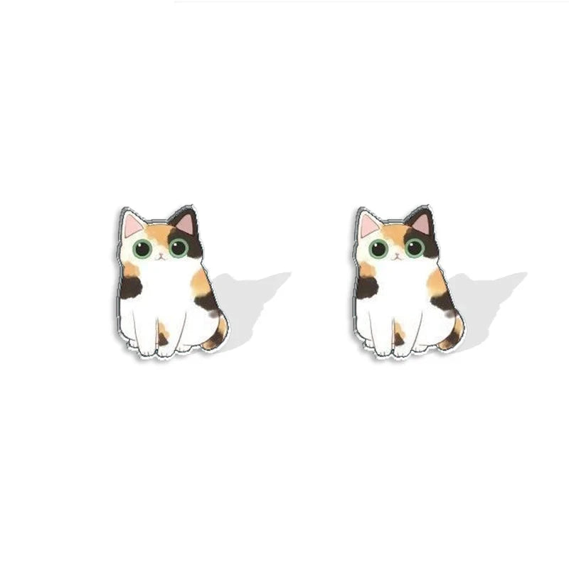 Funny Cute Kitten Stud Earrings