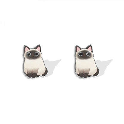 Funny Cute Kitten Stud Earrings