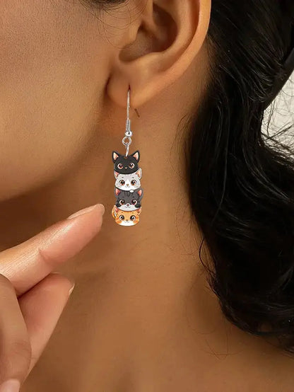 Cute Cartoon Cat Acrylic Earrings