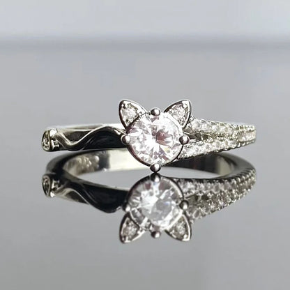 Adorable Cat Moissanite Ring