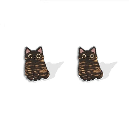 Funny Cute Kitten Stud Earrings