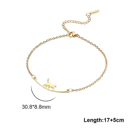 Trendy Stainless Steel Cute Cat Bracelet