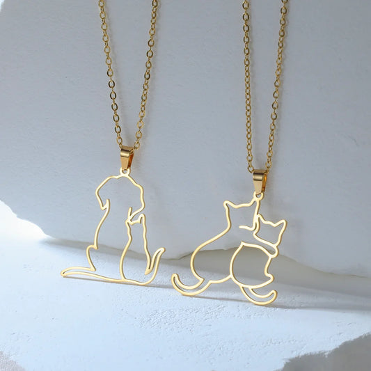 Cute Hugging Cats Necklace