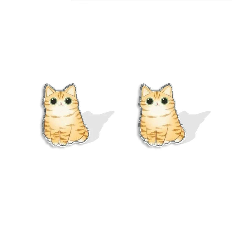 Funny Cute Kitten Stud Earrings