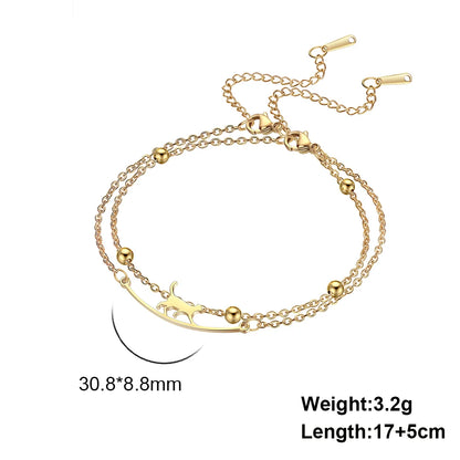 Trendy Stainless Steel Cute Cat Bracelet